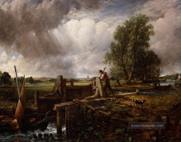 Boot Geben eines Lock romantische John Constable Ölgemälde